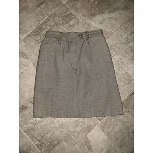 TALBOTS‎ Silk Blend Brown Houndstooth Pencil Work Skirt Size 6